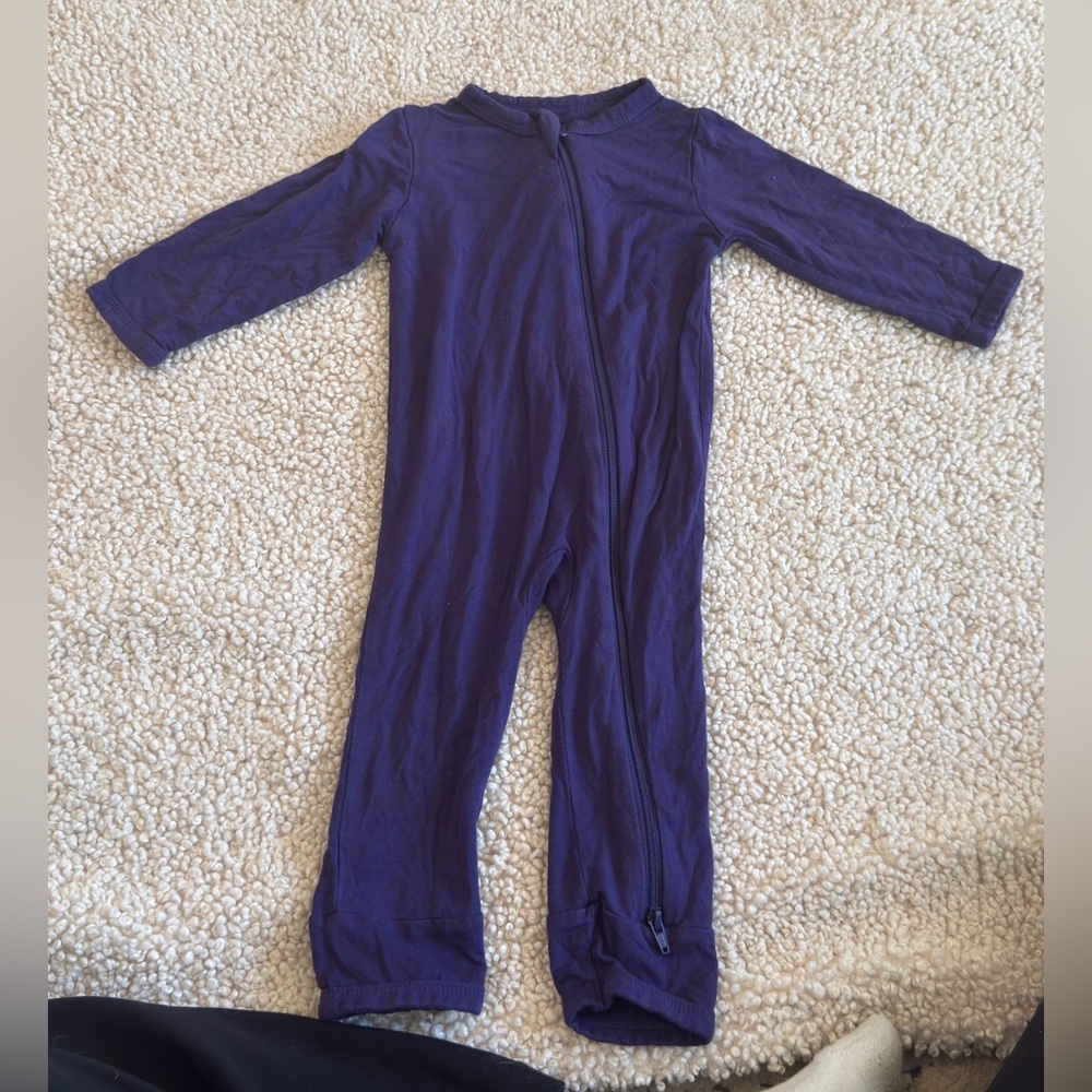 Kyte baby purple zipper romper 3-6 VGUC